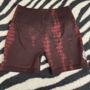 Darc Sport Red Athletic Shorts with High-Waisted Design and Stretchy Fabric